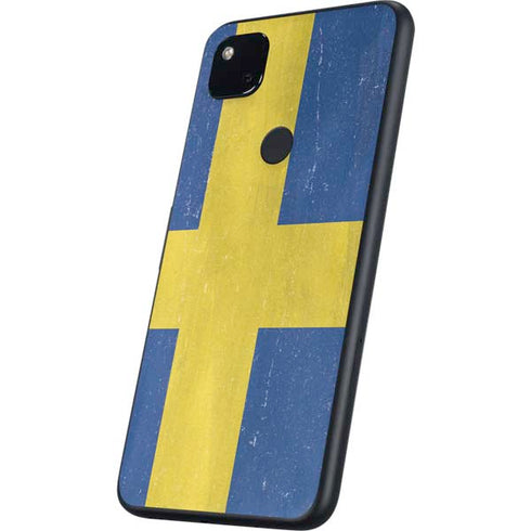 Sweden Flag Distressed Google Pixel 4a Skin